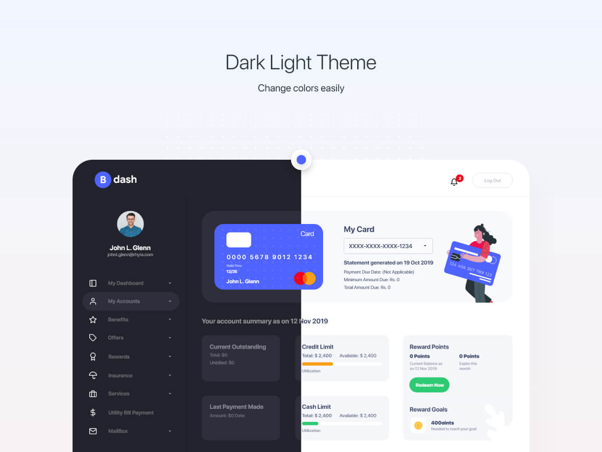 Bank Dashboard Adobe XD UI Kit