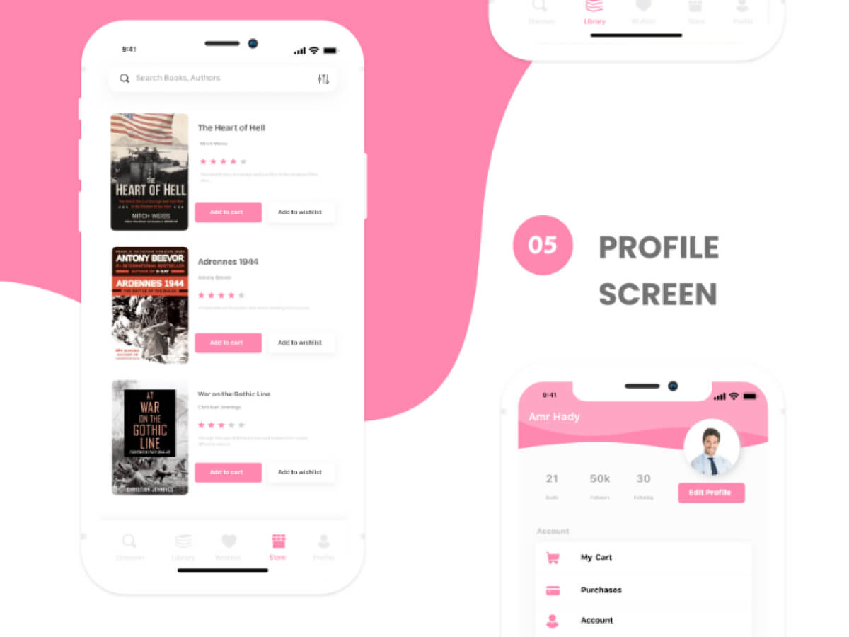 Bookshare App Adobe XD UI Kit