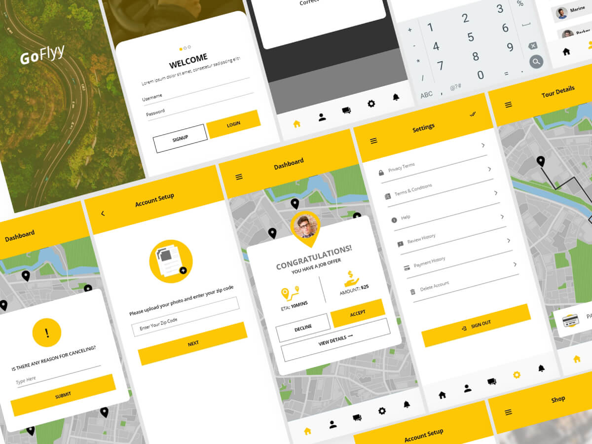 Courier Service App Adobe XD UI Kit