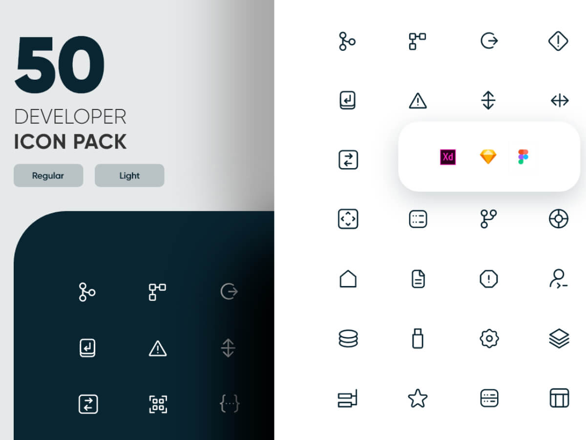 Developer Life Icon Pack for Adobe XD