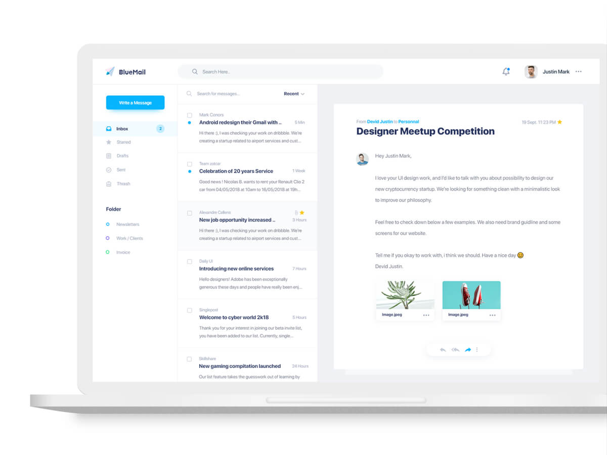 Email Interface UI Kit for Adobe XD