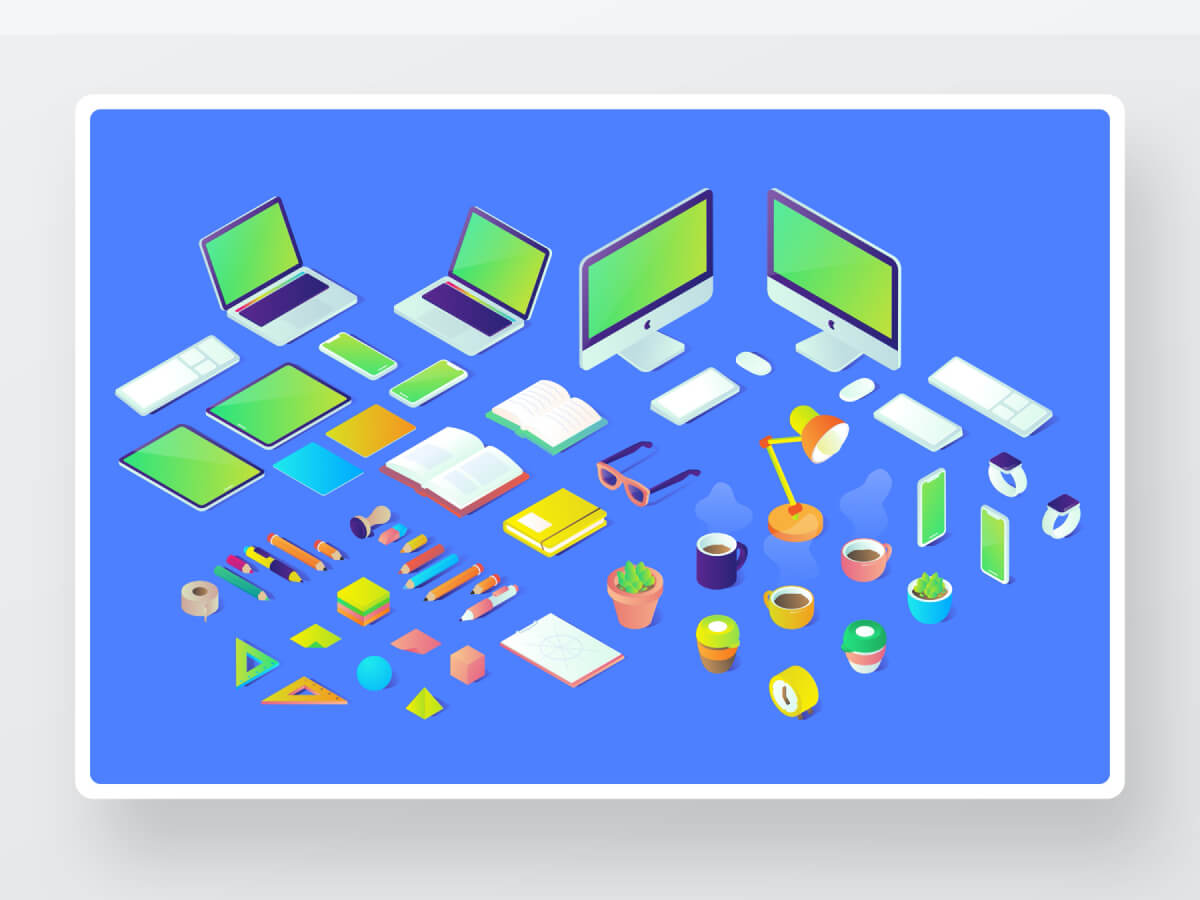 Isometric Illustrations for Adobe XD