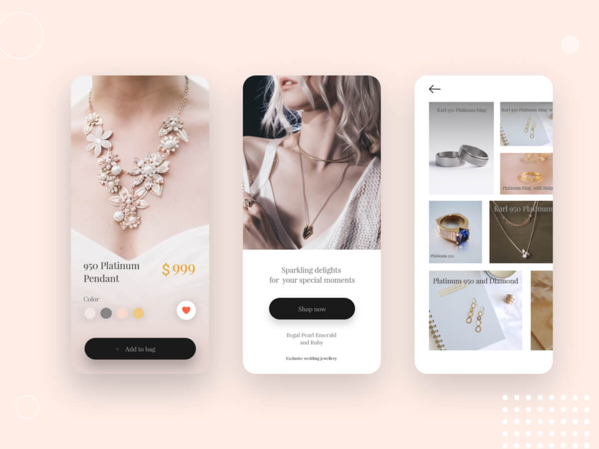Jewelry Shop App for Adobe XD