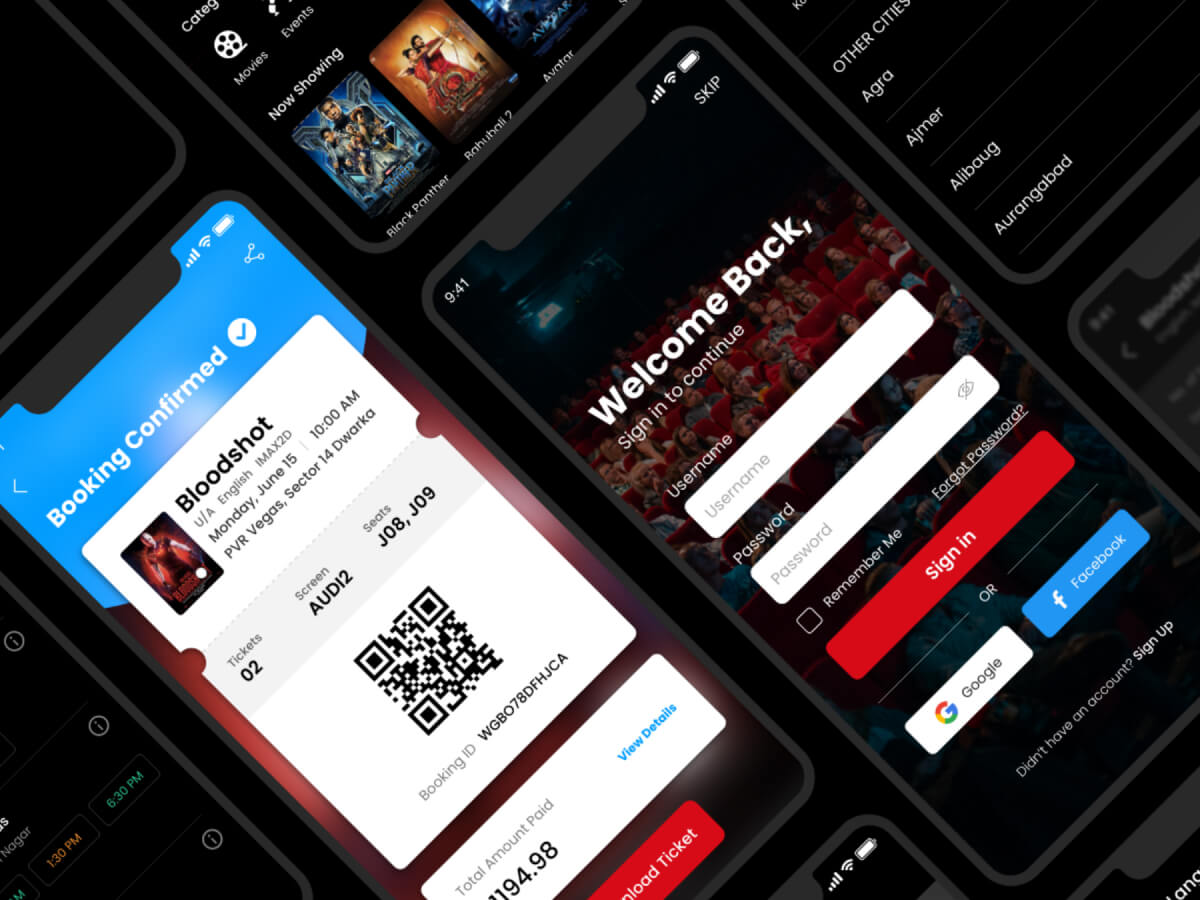 Movie Booking App - Adobe XD UI Kits