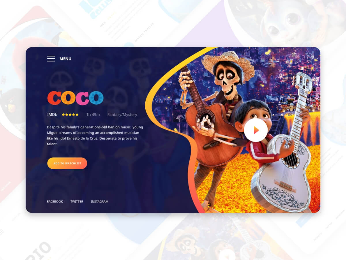 Movie Headers Pack for Adobe XD