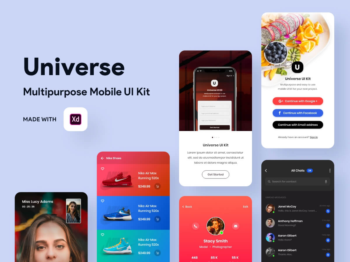 Multipurpose Mobile Adobe XD UI Kit