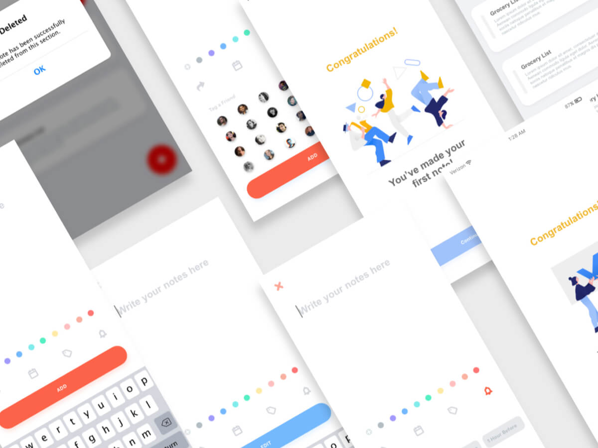 Note and Schedule Adobe XD UI Kit