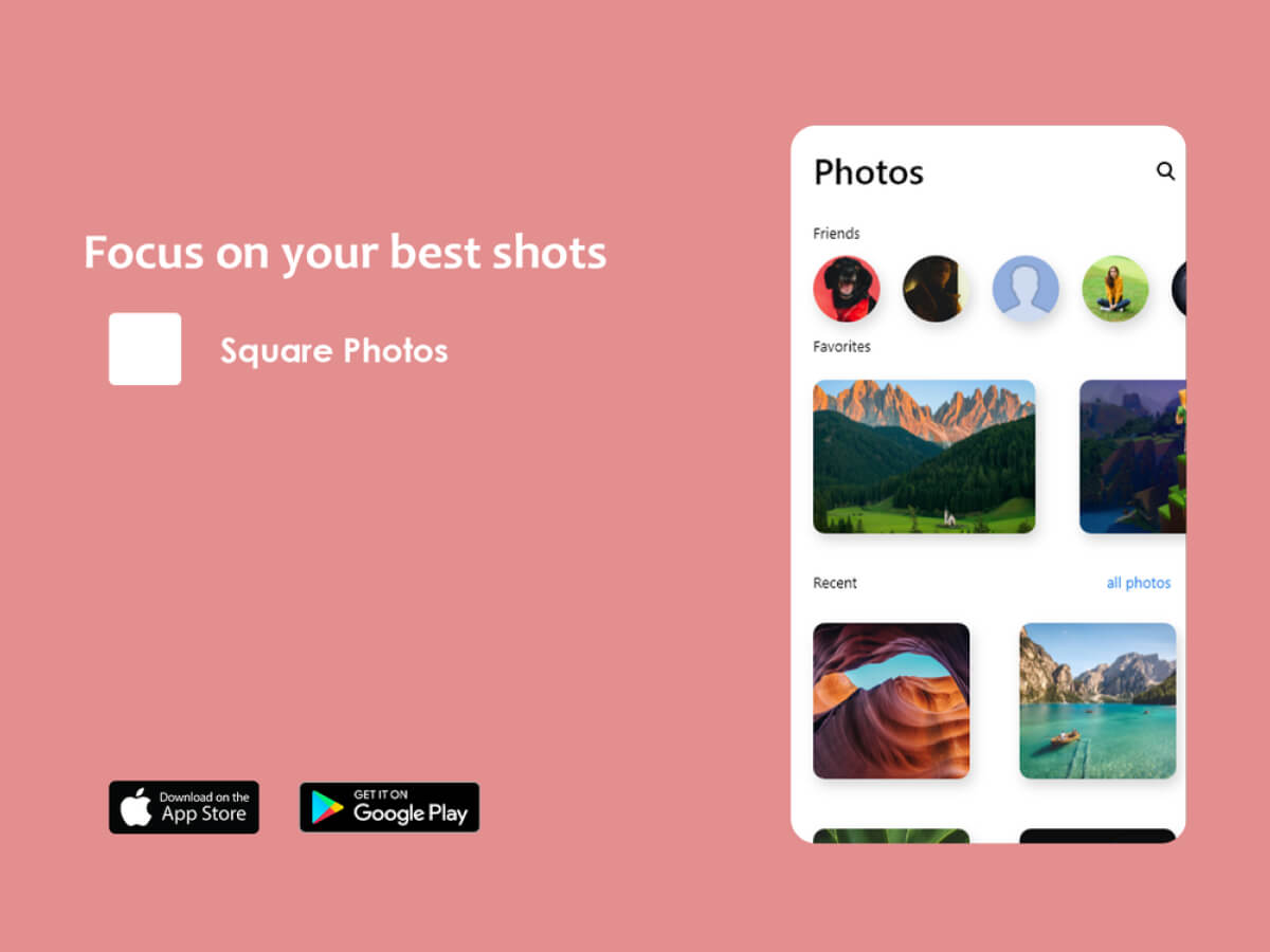 Photos Shots App for Adobe XD