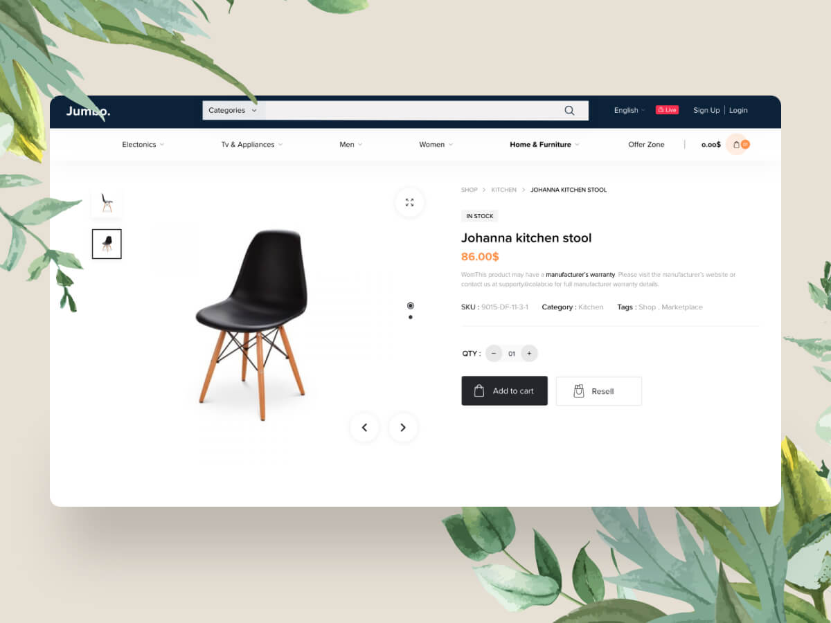 Simple E-Commerce Web Adobe XD UI Kit