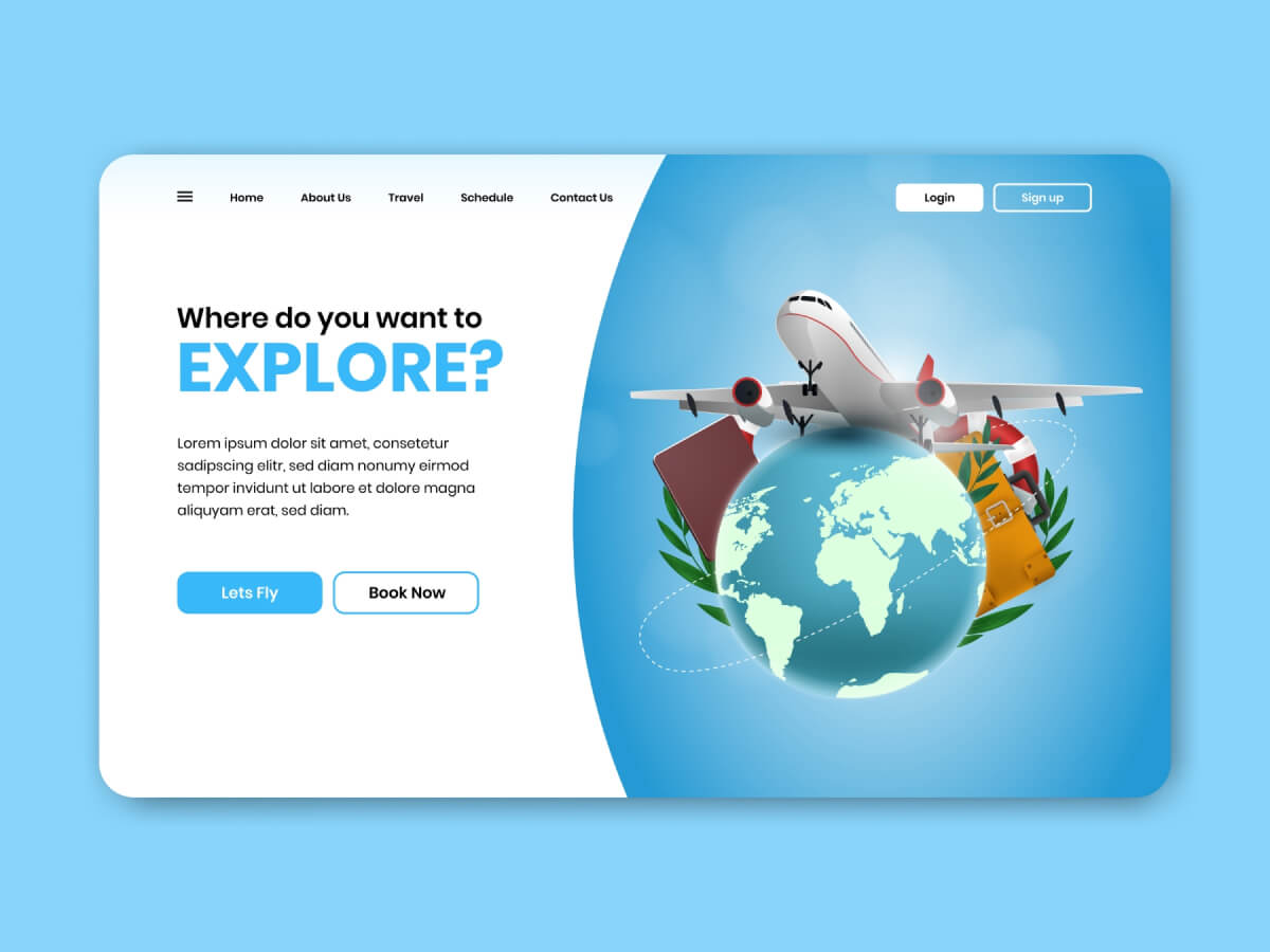 Retro Travel Illustrations for Adobe XD