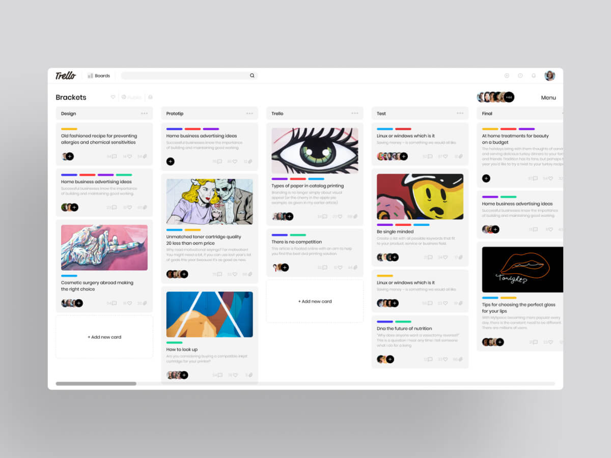 Trello Web Redesign Concept for Adobe XD