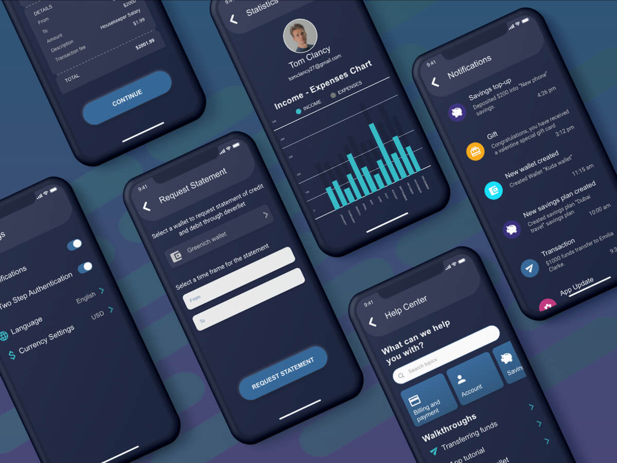 Wallet App UI Kit for Adobe XD